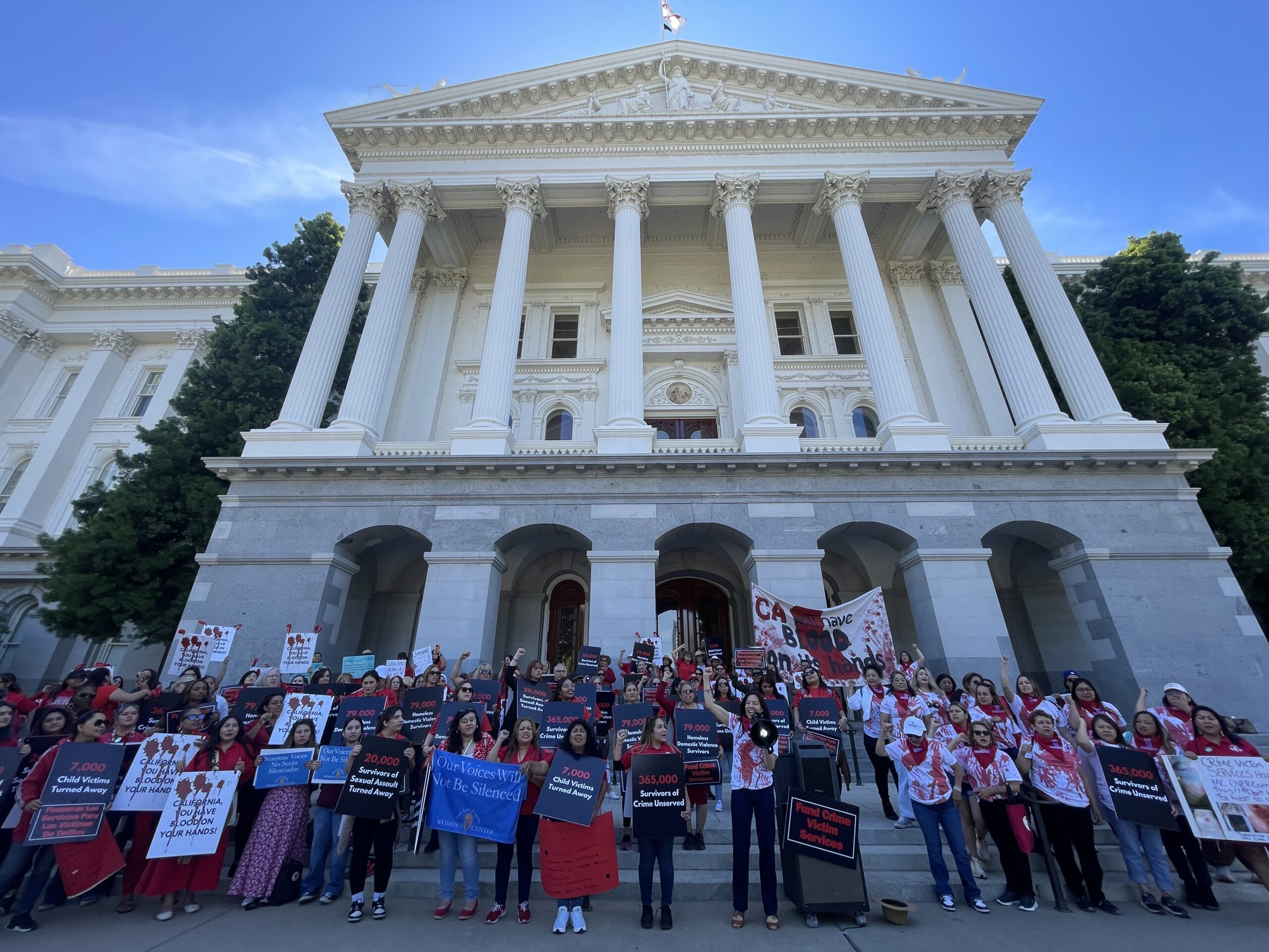 Photo of rally participants at the California Capitol.