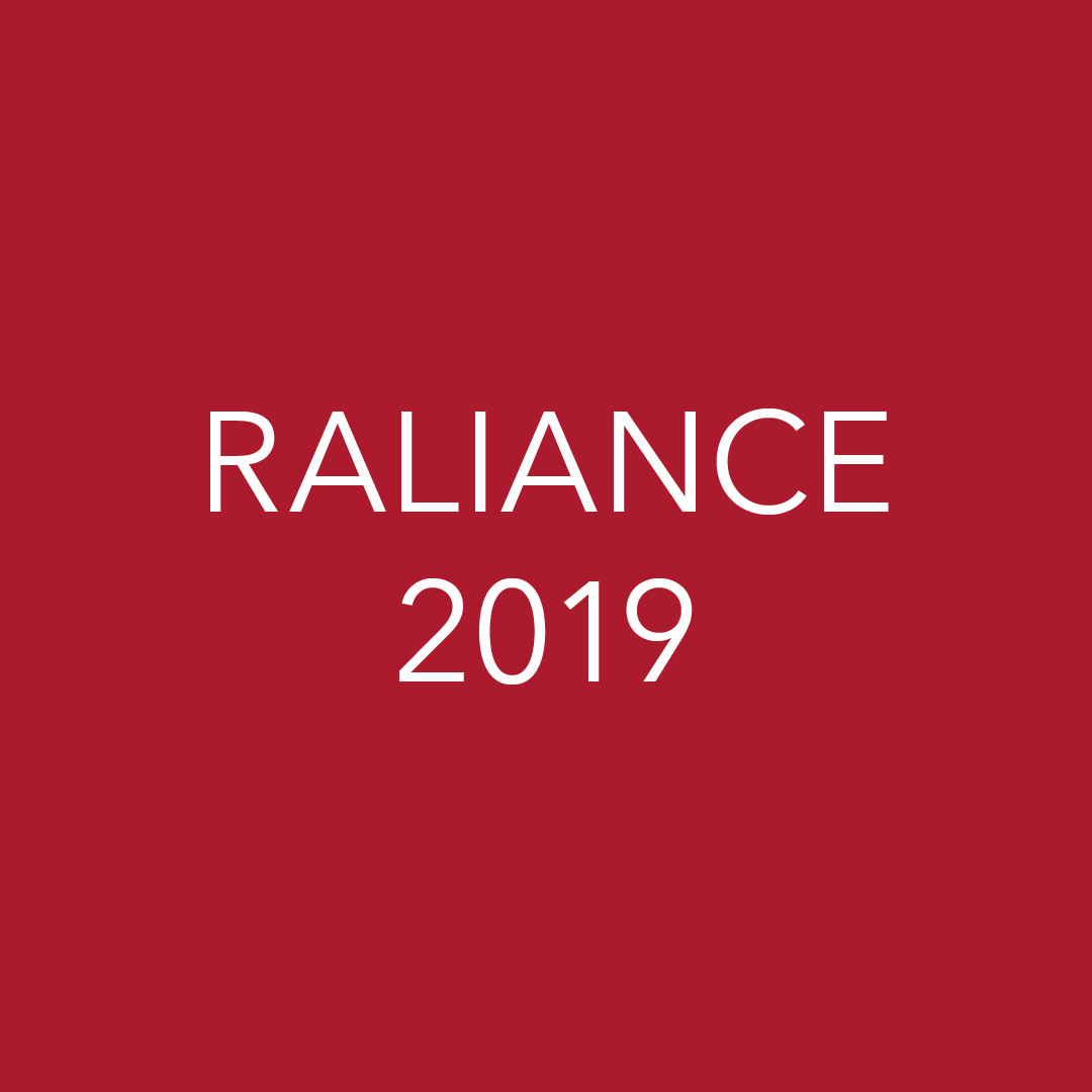 Red background with white text that reads, "RALIANCE 2019."