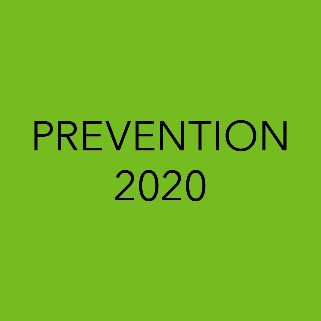 Green background with black text that reads, "PREVENTION 2019."