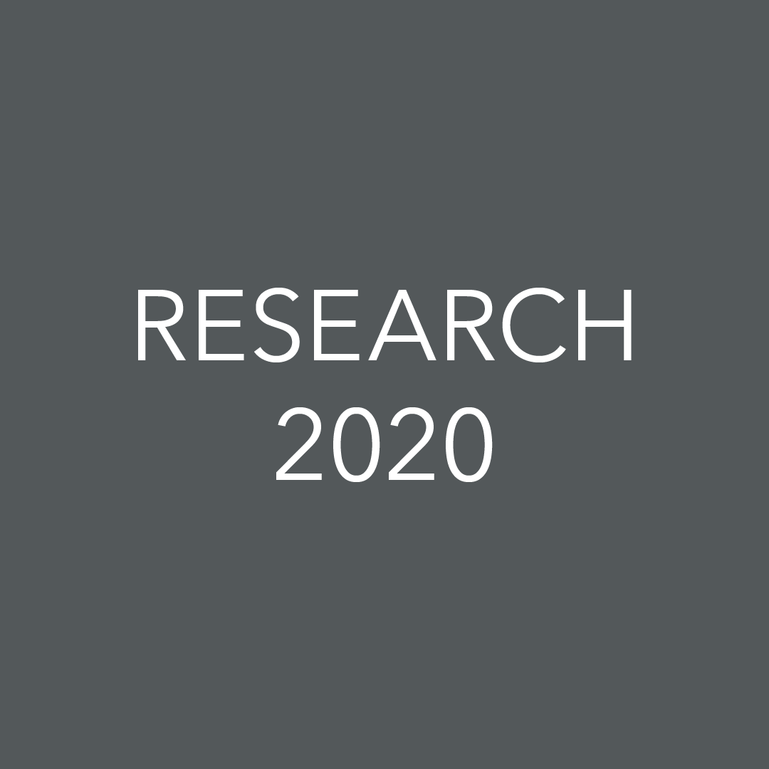 Gray background with white text that reads, "Research 2020."